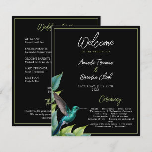 Emerald Hummingbird Tropical Leaves Wedding