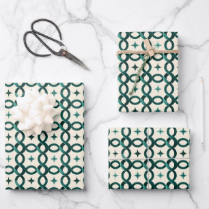 Emerald Interlocking Circles Gift Wrap A Refined