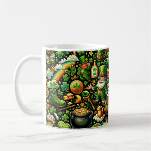 Emerald Isle Charm: Seamless St. Patrick's Day Pat Coffee Mug