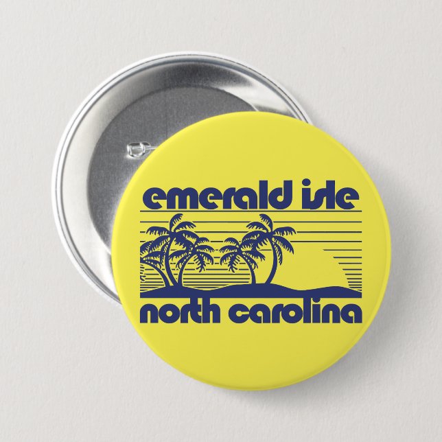 Emerald Isle,North Carolina 7.5 Cm Round Badge (Front & Back)