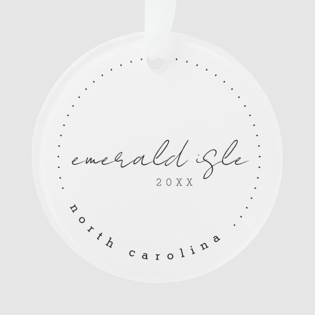 Emerald Isle North Carolina NC Travel USA Simple Ornament (Front)