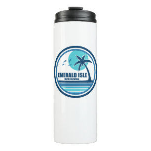 Emerald Isle North Carolina Palm Tree Birds Thermal Tumbler