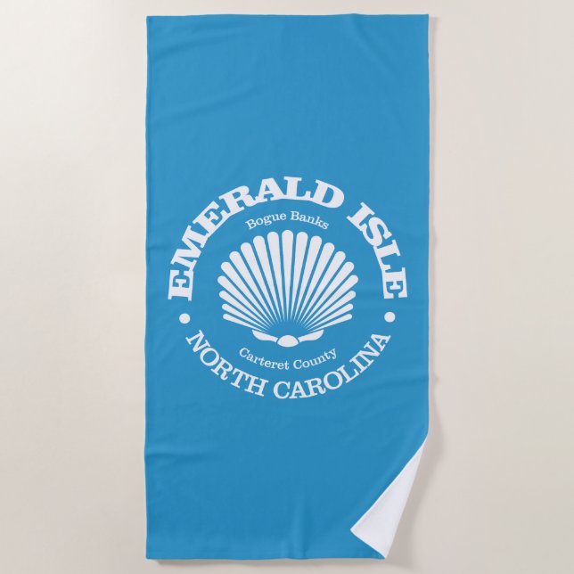 Emerald Isle (seashell) Beach Towel (Front)