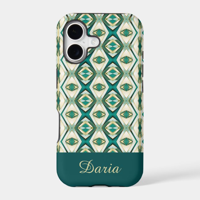 Emerald Jade and Gold Geometric (Back)