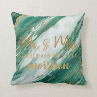 Emerald Jade Green Gold Painted Marble Wedding