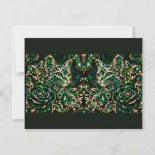 Emerald Jewel Cat Poster RSVP Card