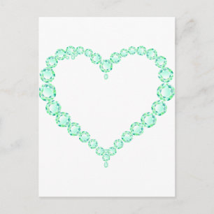 Emerald Jewel Heart Postcard