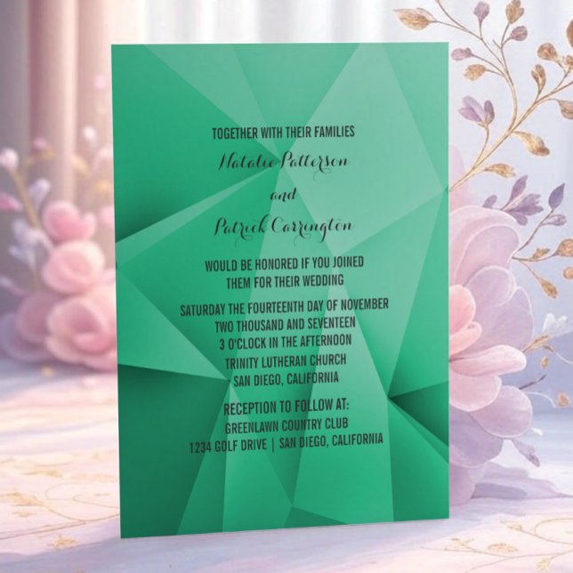 Emerald Jewel Tones Wedding Invitation (Emerald Jewel Tones Wedding Invitation)