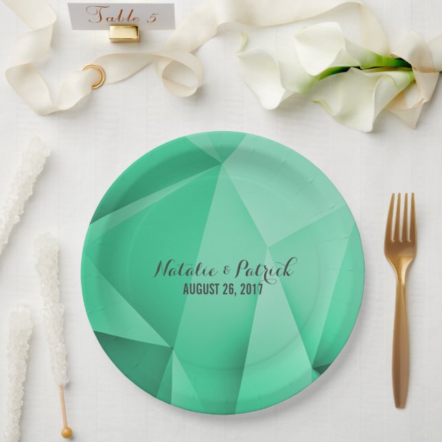 Emerald Jewel Tones Wedding Paper Plates (Wedding)