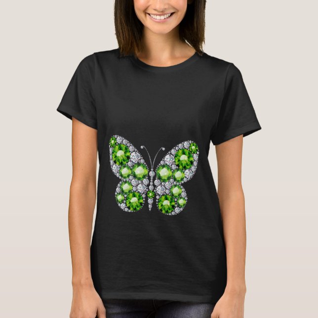 Emerald Jewels Rhinestone Butterfly Women's Top (Front)