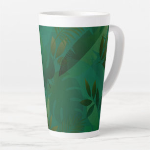 Emerald Jungle Exotic Mystic Tropical Leaves Latte Mug