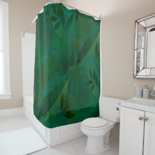 Emerald Jungle Exotic Mystic Tropical Leaves Shower Curtain