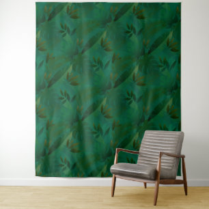 Emerald Jungle Exotic Mystic Tropical Leaves Tapestry