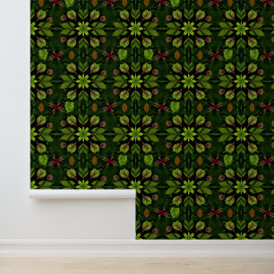 Emerald Jungle Kaleidoscope: Exotic Leaf Symphony Wallpaper