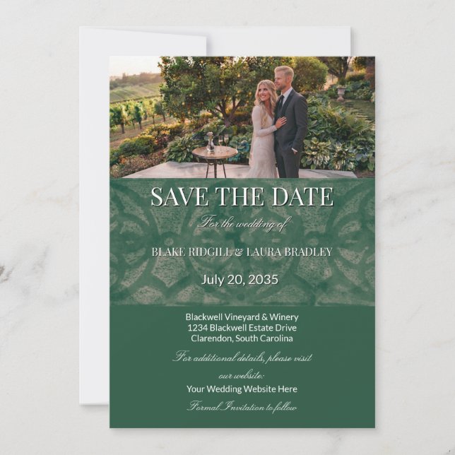 Emerald Lake Batik Simple Custom Invitation (Front)