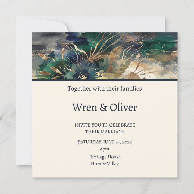 Emerald Landscape Wedding Invitation (Front)