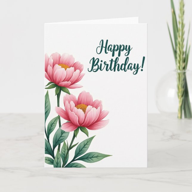 Emerald Leaf Birthday Card (Front)