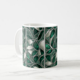 Emerald Leaves Pattern Coffee Mug