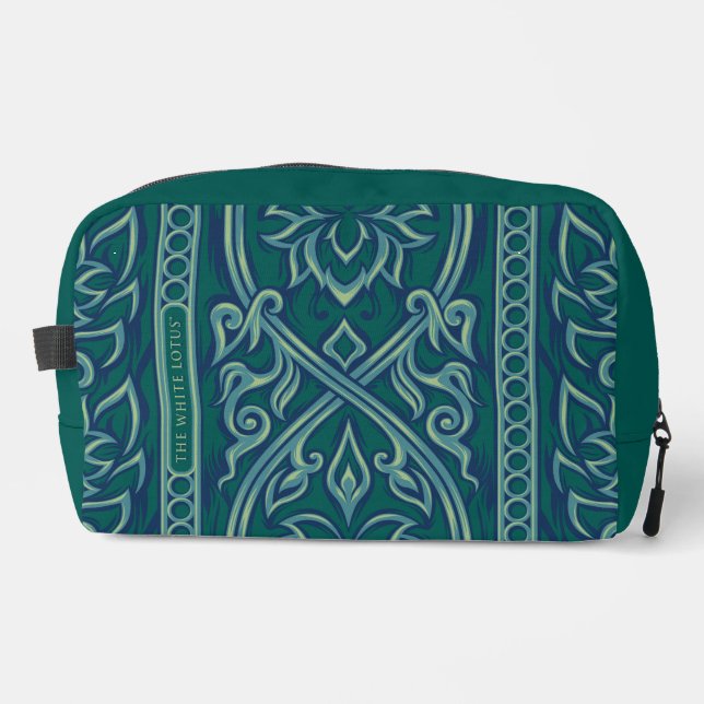 Emerald Lotus Tapestry Pattern - The White Lotus Dopp Kit (Front)