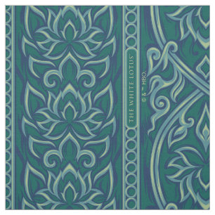 Emerald Lotus Tapestry Pattern - The White Lotus Fabric