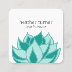 Emerald Lotus wellness spa massage yoga Square Business Card