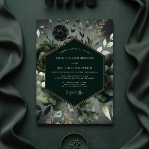Emerald Lush Woodland Wedding Invitation