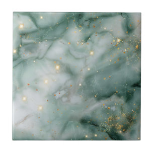 Emerald Marble Galaxy Ceramic Tile
