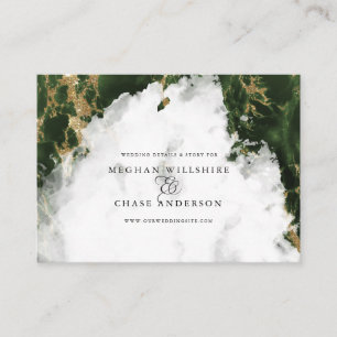 Emerald Marbled  Watercolor Geode  BarefootBride™ Business Card