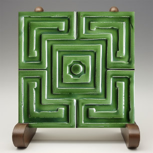 Emerald Maze Faux Relief Ceramic Tile