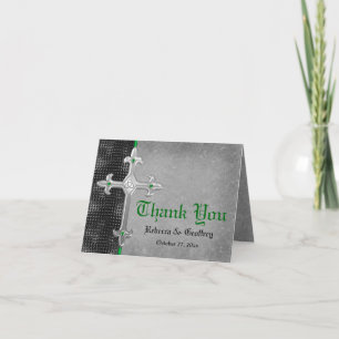Emerald Mediaeval Celtic Cross Thank You Card