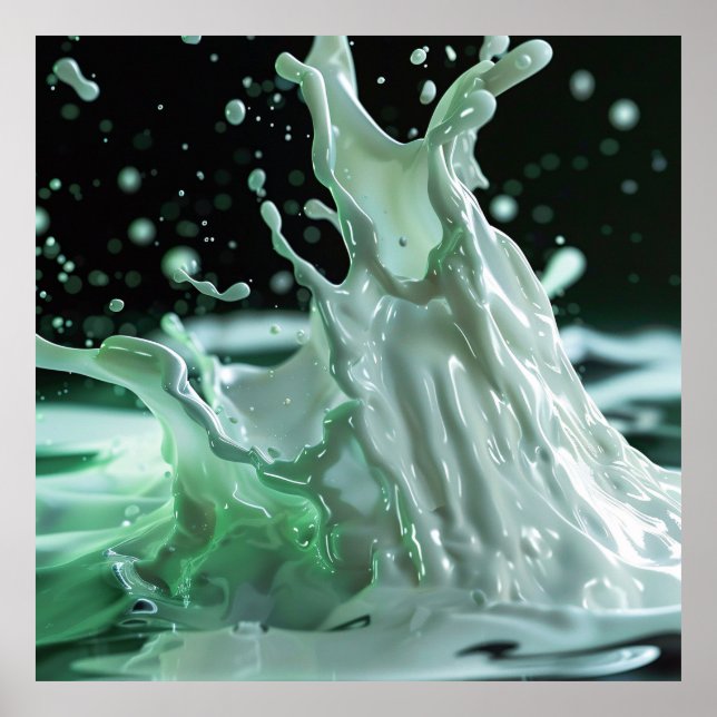 Emerald Milk Splash Art Poster (Front)