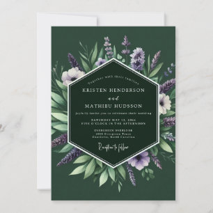 Emerald Moody Wildflower Wedding Invitation