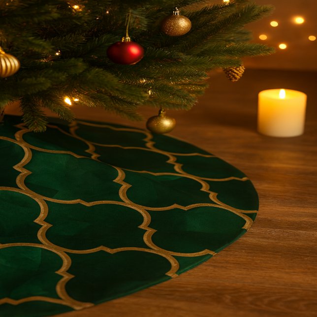 Emerald Moroccan Pattern – Luxury Style Brushed Polyester Tree Skirt (Creator Uploaded)