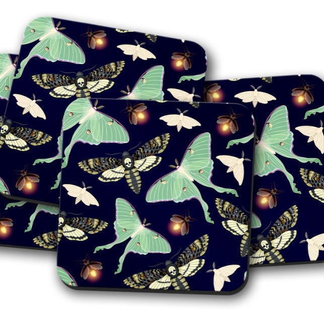 Emerald Moth Garden | Nature-Inspired Cork Coaster (Creator Uploaded)