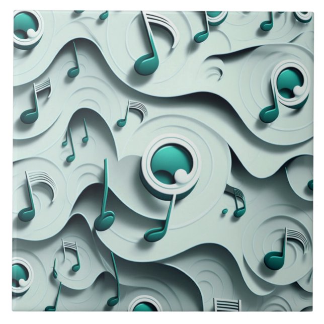 Emerald music theme ceramic tile (Front)