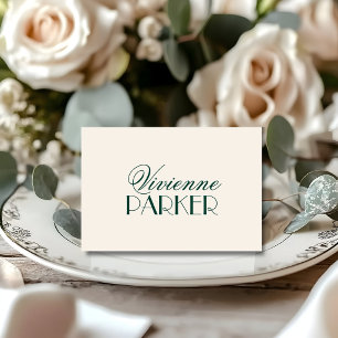 Emerald Name Old Money Quiet Wedding Place Card