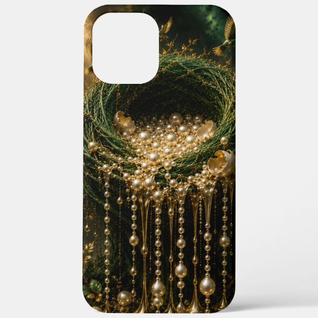 Emerald nest pearl cascade iphone case (Back)