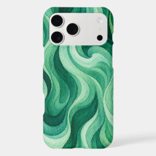 Emerald Ocean Swirl Abstract Wave Pattern