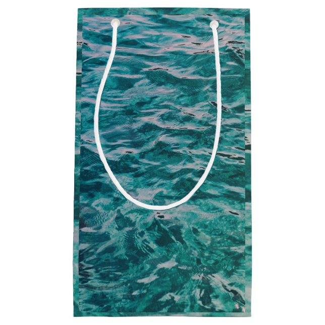 Emerald Ocean Waves Small Gift Bag (Front)