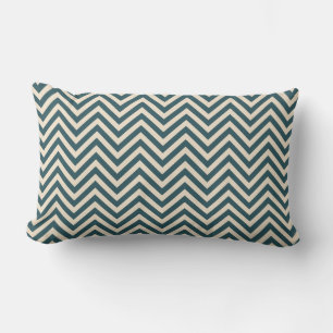 Emerald Off-White Chevron Geometric Pattern Lumbar Cushion