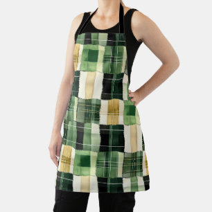Emerald Patchwork Plaid Apron