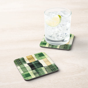 Emerald Patchwork Plaid Coaster