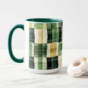 Emerald Patchwork Plaid Mug