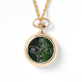 Emerald Peek RN Gold Watch Necklace