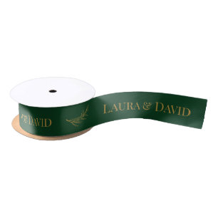 Emerald Personalised Wedding Gift Ribbon Satin Ribbon