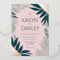  Emerald Pink Foliage Greenery Wedding Rose Gold