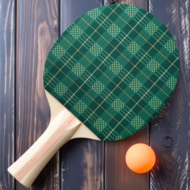 Emerald Plaid Ping Pong Paddle (Creator Uploaded)