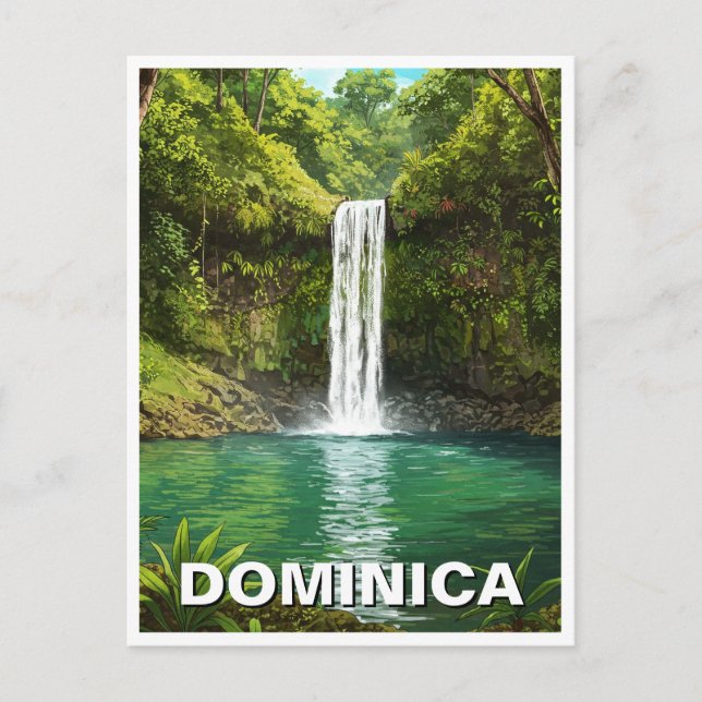 Emerald Pool Dominica Postcard (Front)