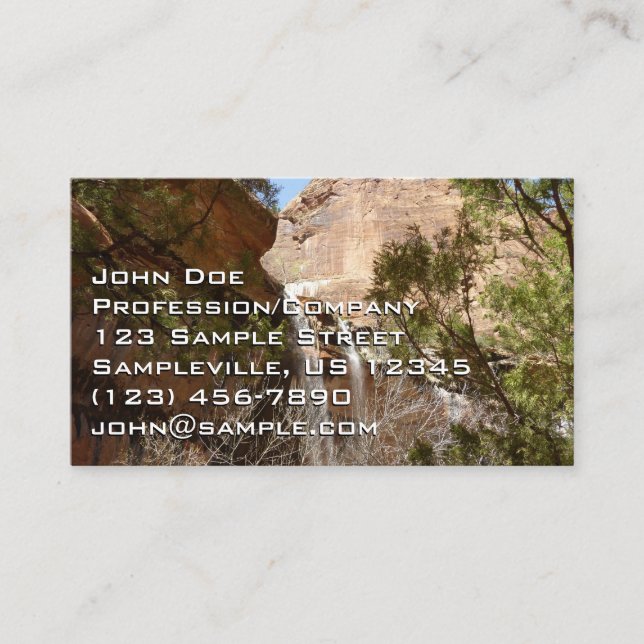 Emerald Pool Falls I from Zion National Park Business Card (Front)