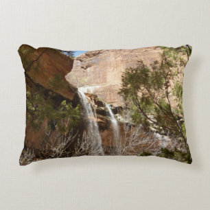 Emerald Pool Falls I from Zion National Park Decorative Cushion